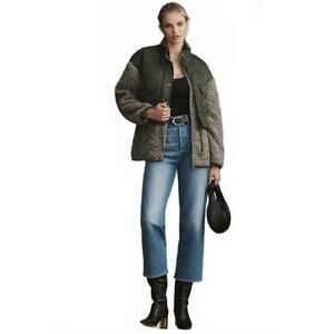 $168 New Anthropologie Avec Les Filles Fleece Twofer Jacket Size S # 1213